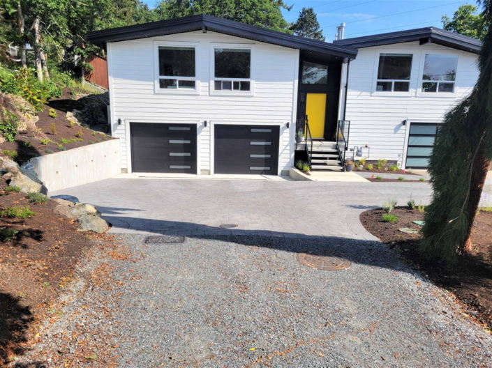 Concrete paver driveway after