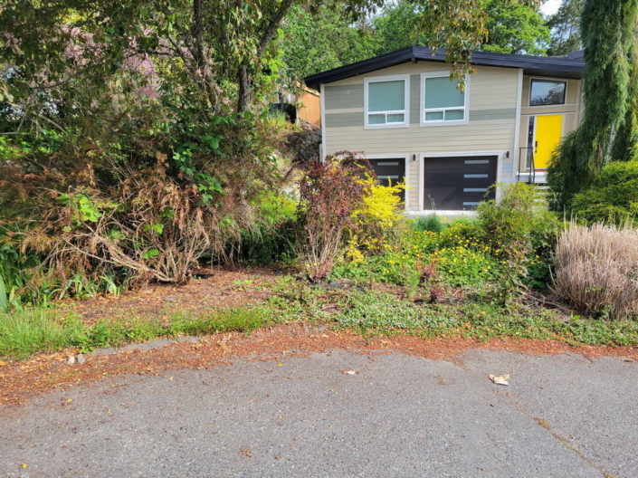 Concrete paver driveway before
