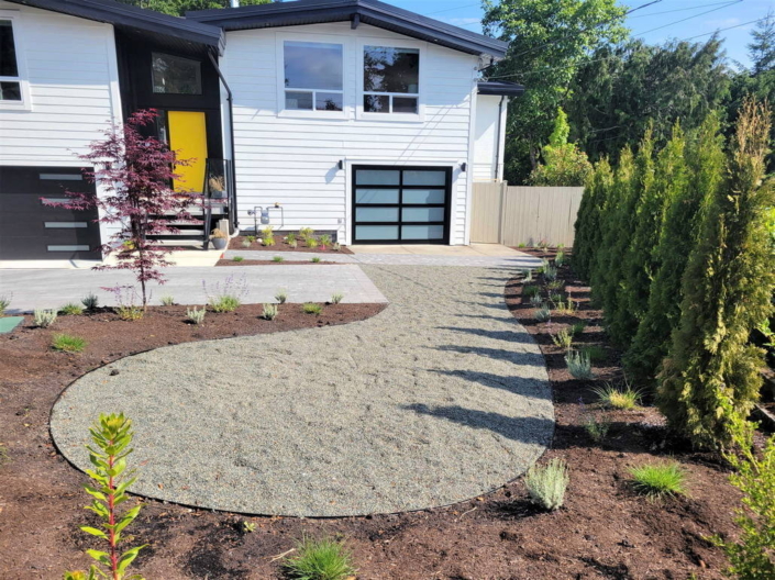 Concrete paver driveway prepping patio area