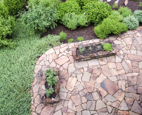 flagstone walkway bird's eye view