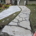 Flagstone walkway during grouting