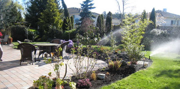 Landscape irrigation and sprinklers