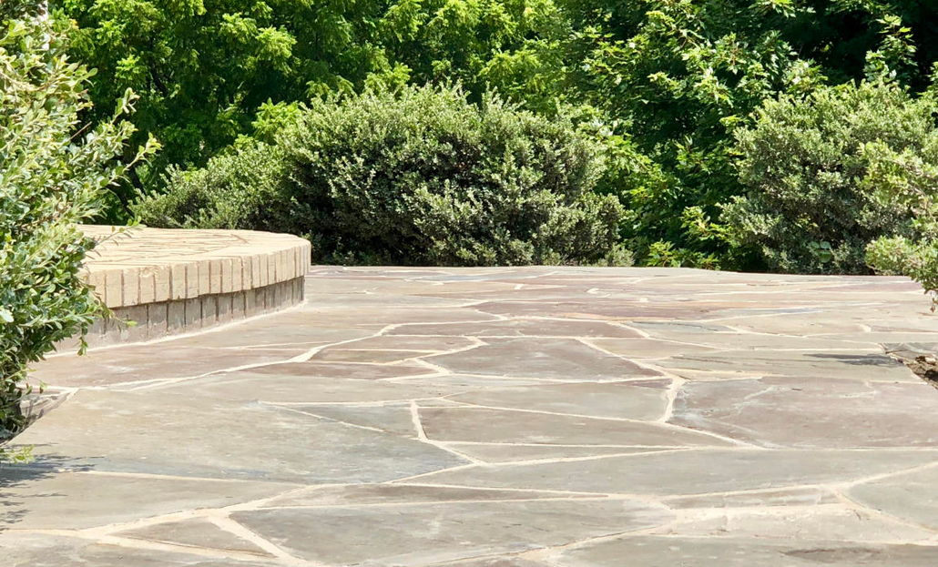 large outdoor flagstone patio