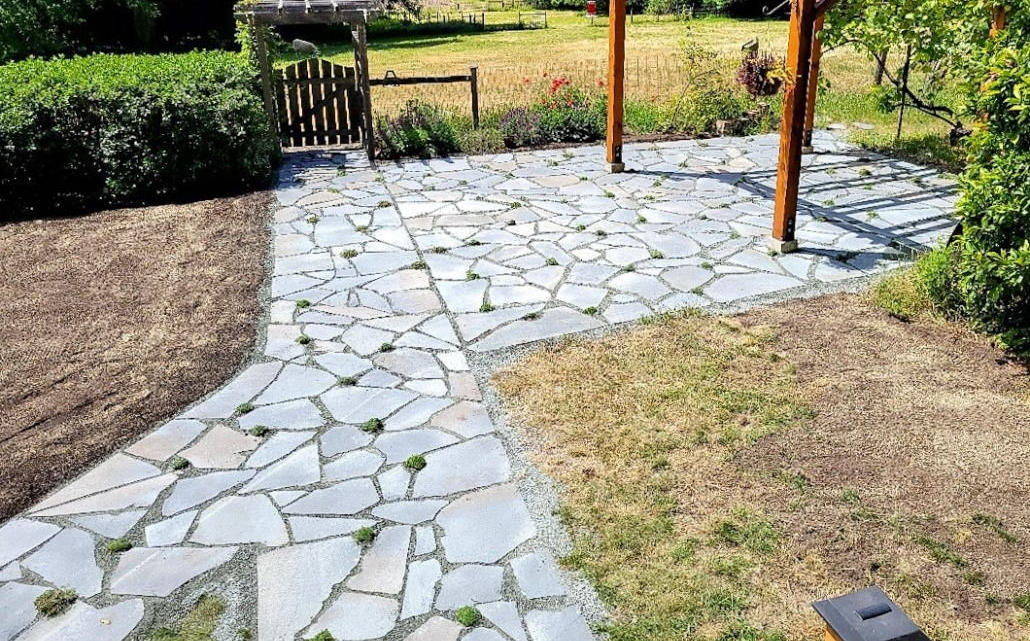 flagstone pathway and patio